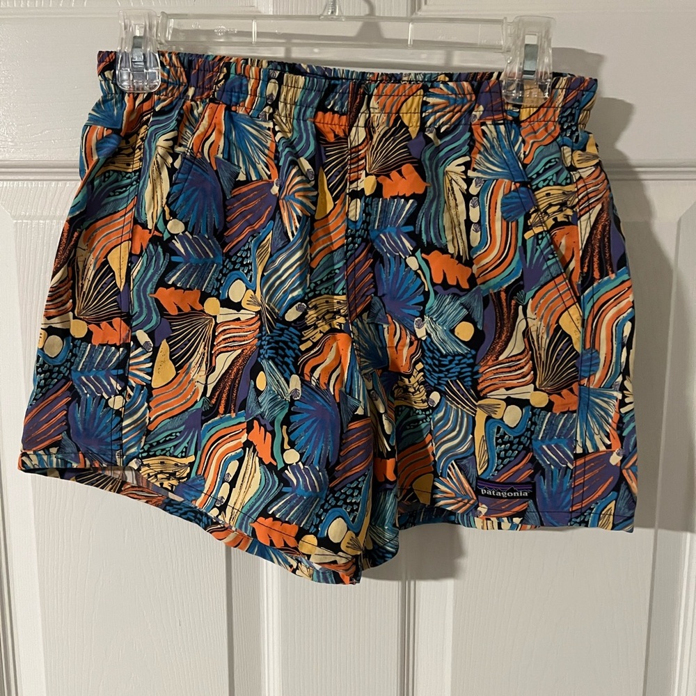Patagonia Orange and Blue Athletic Shorts